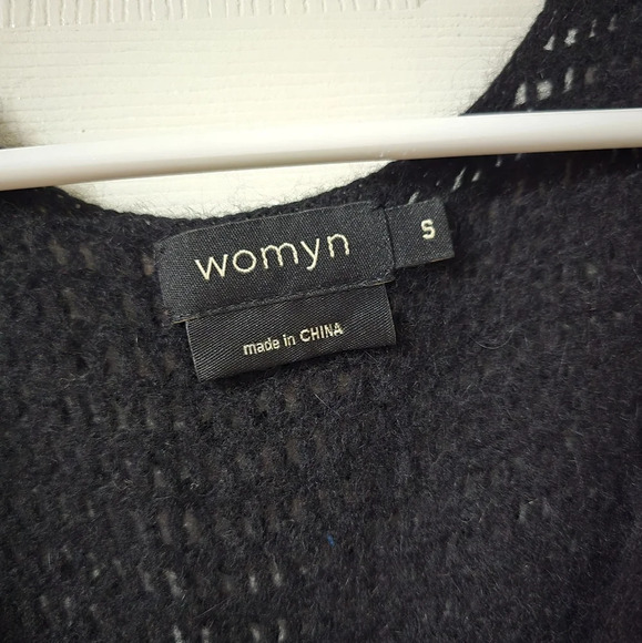 Womyn Lambs Wool & Angora Rabbit Hair Black Knit Sweater Tunic w/ Sequins, EUC! - Picture 7 of 8